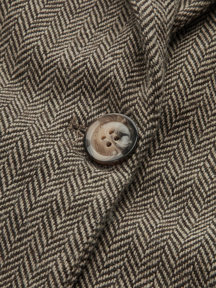 Large 3D Flower Single Button Tweed Blazer