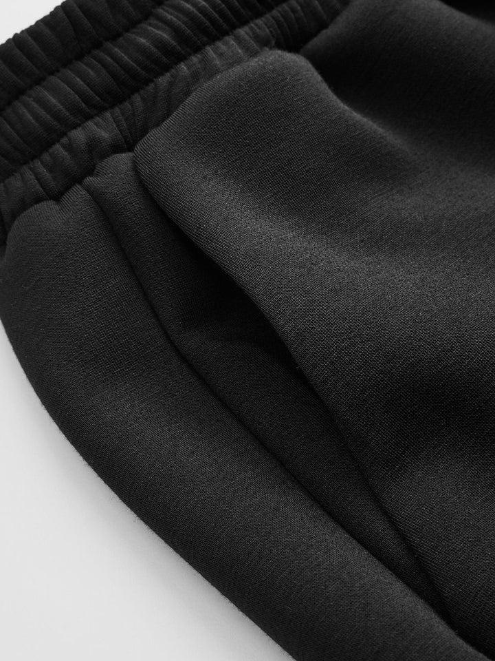 Off-Shoulder Sweatshirt & Drawstring Pants Set - women's two-piece trouser set, neckline detail