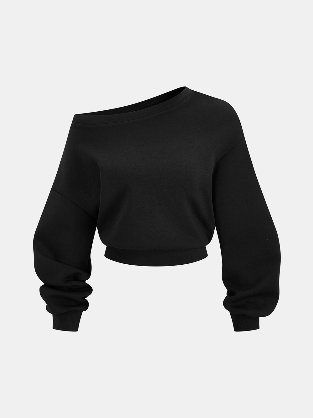 Off-Shoulder Sweatshirt & Drawstring Pants Set — women's pant sets, back view