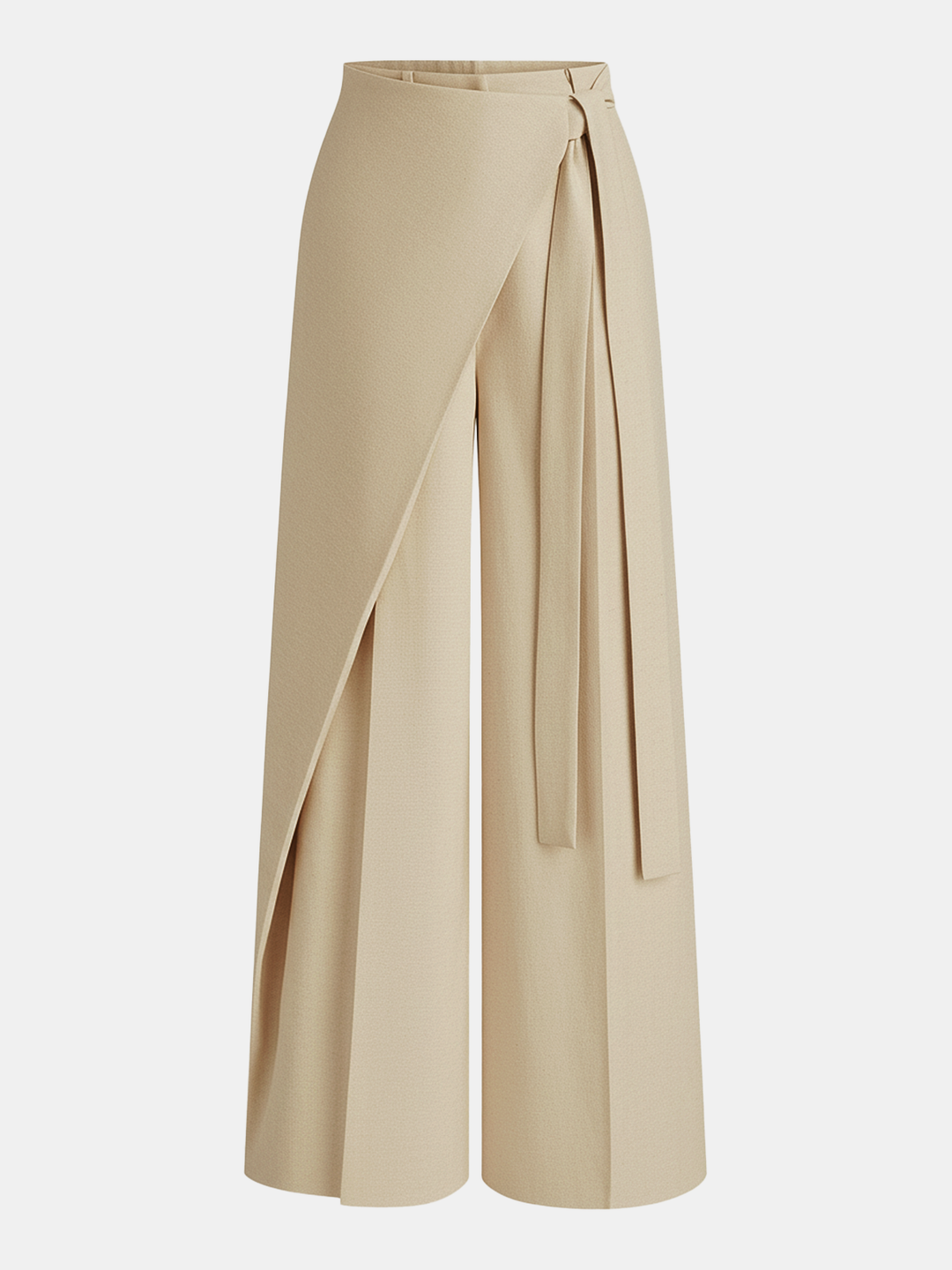Asymmetric Wrap Wide-Leg Pants