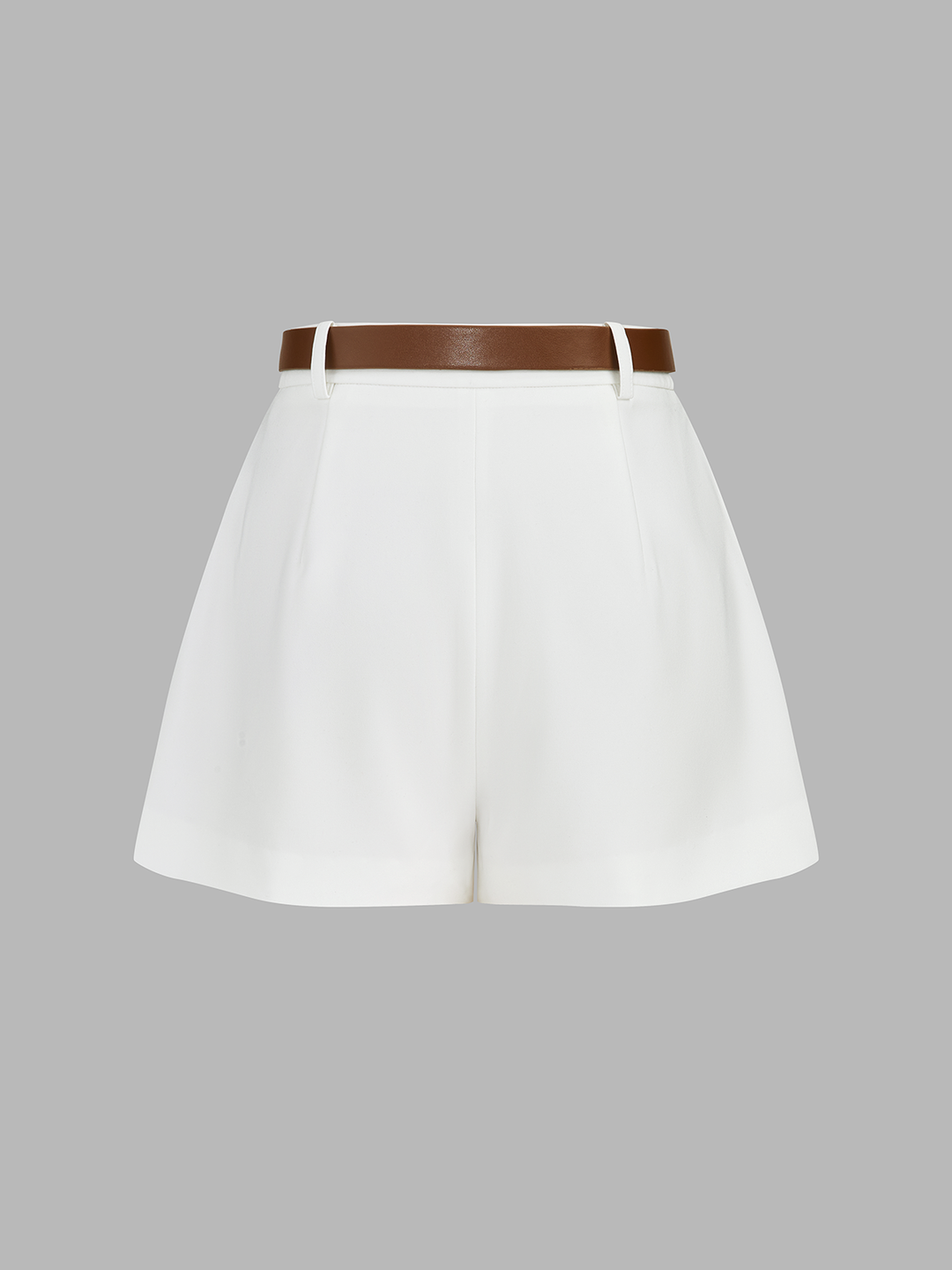 Draped Sleeveless Top & Belted Shorts Set - women's two-piece shorts set, detail close-up