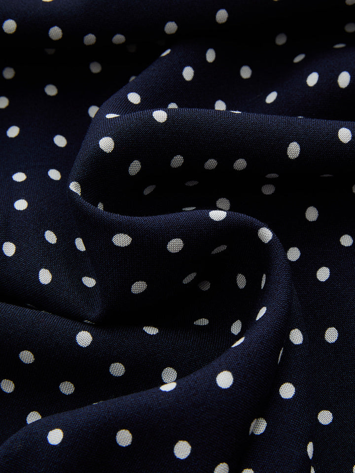 Polka Dot Lace-Trim Dress - women's dress, sleeve detail