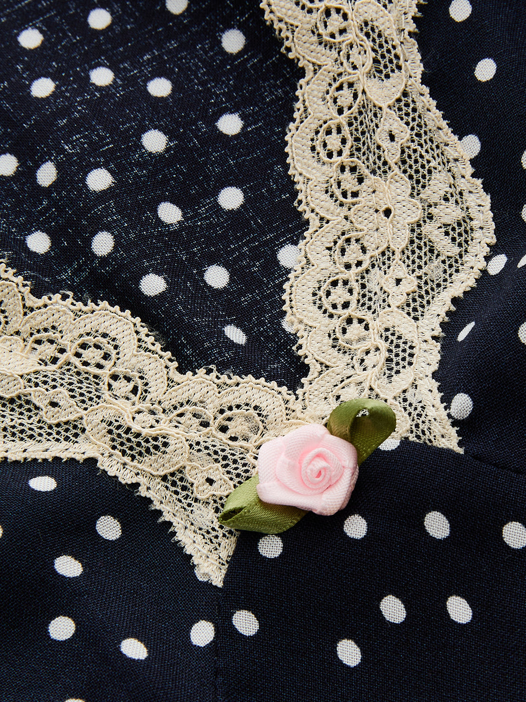Polka Dot Lace-Trim Dress - women's dress, styled with heels