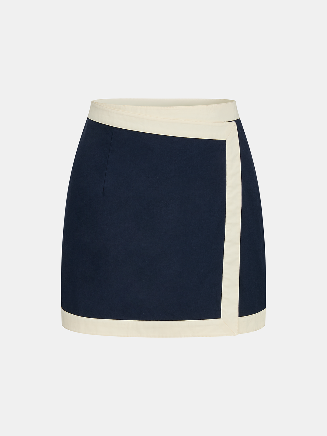 Cotton Contrast Trim Two Piece Skirt Set - women's two-piece skirt set, top detail