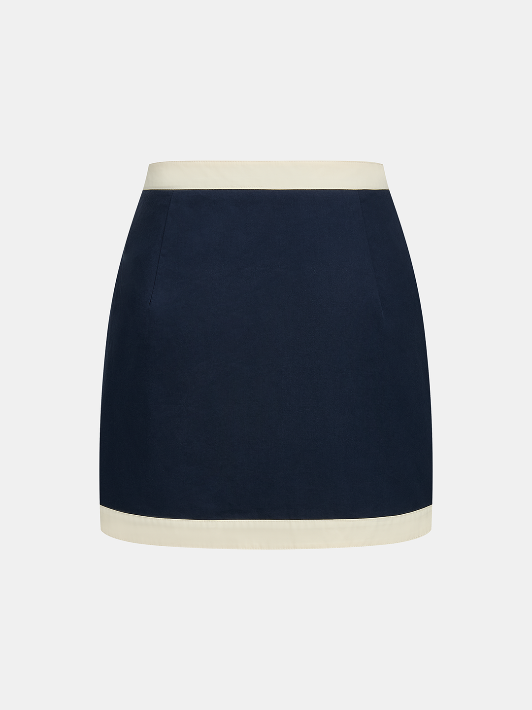 Cotton Contrast Trim Two Piece Skirt Set - women's two-piece skirt set, bottom detail