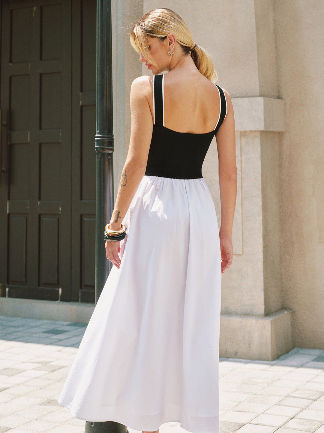 Crisscross Neck Backless Maxi Dress without Belt