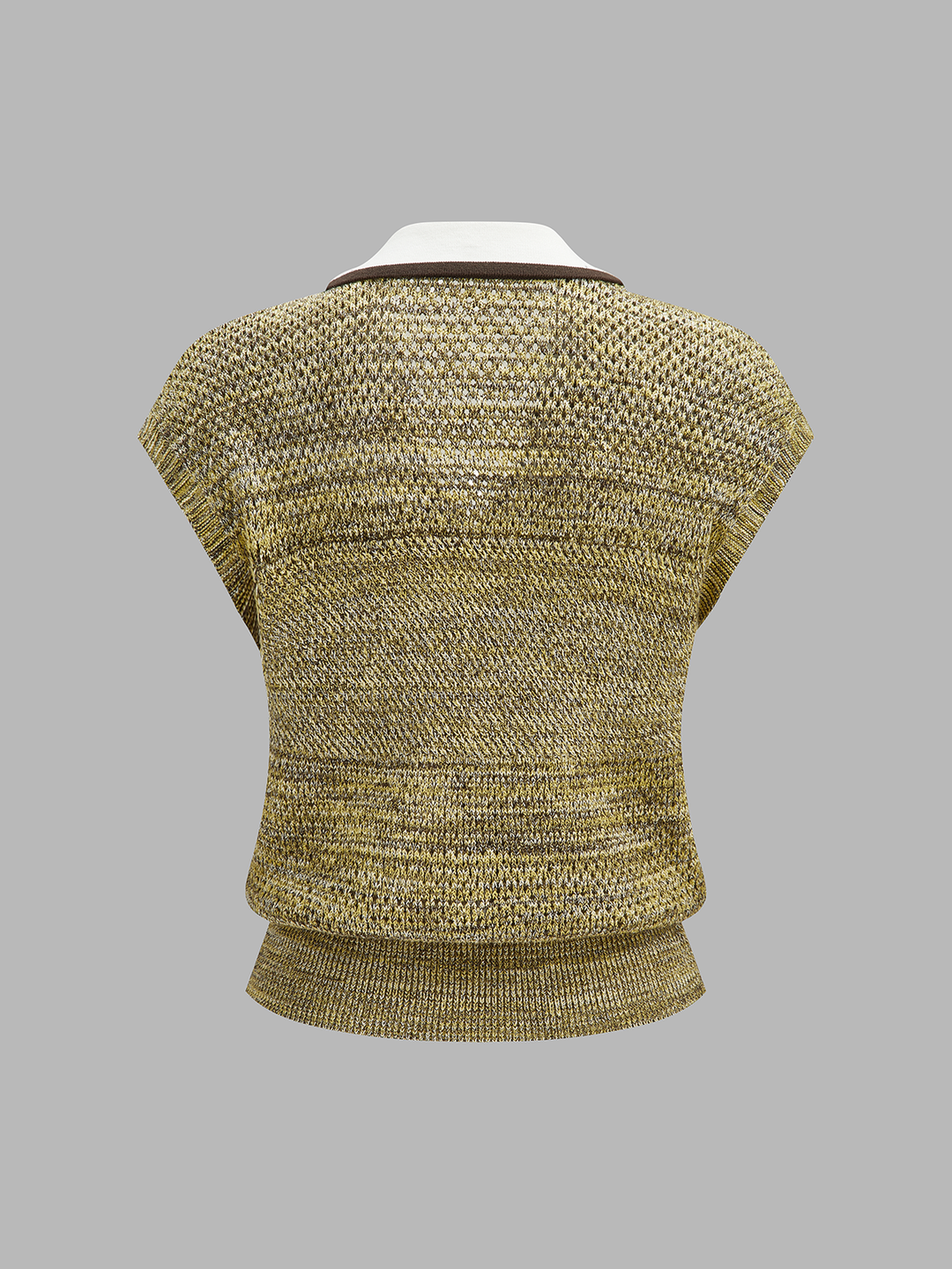 Contrast Trim Textured Knit Top - women's knit top, side view