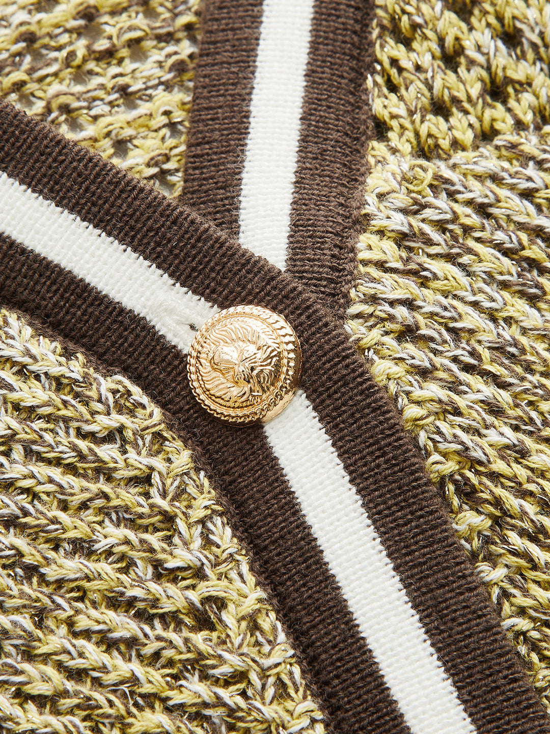 Contrast Trim Textured Knit Top - women's knit top, detail close-up