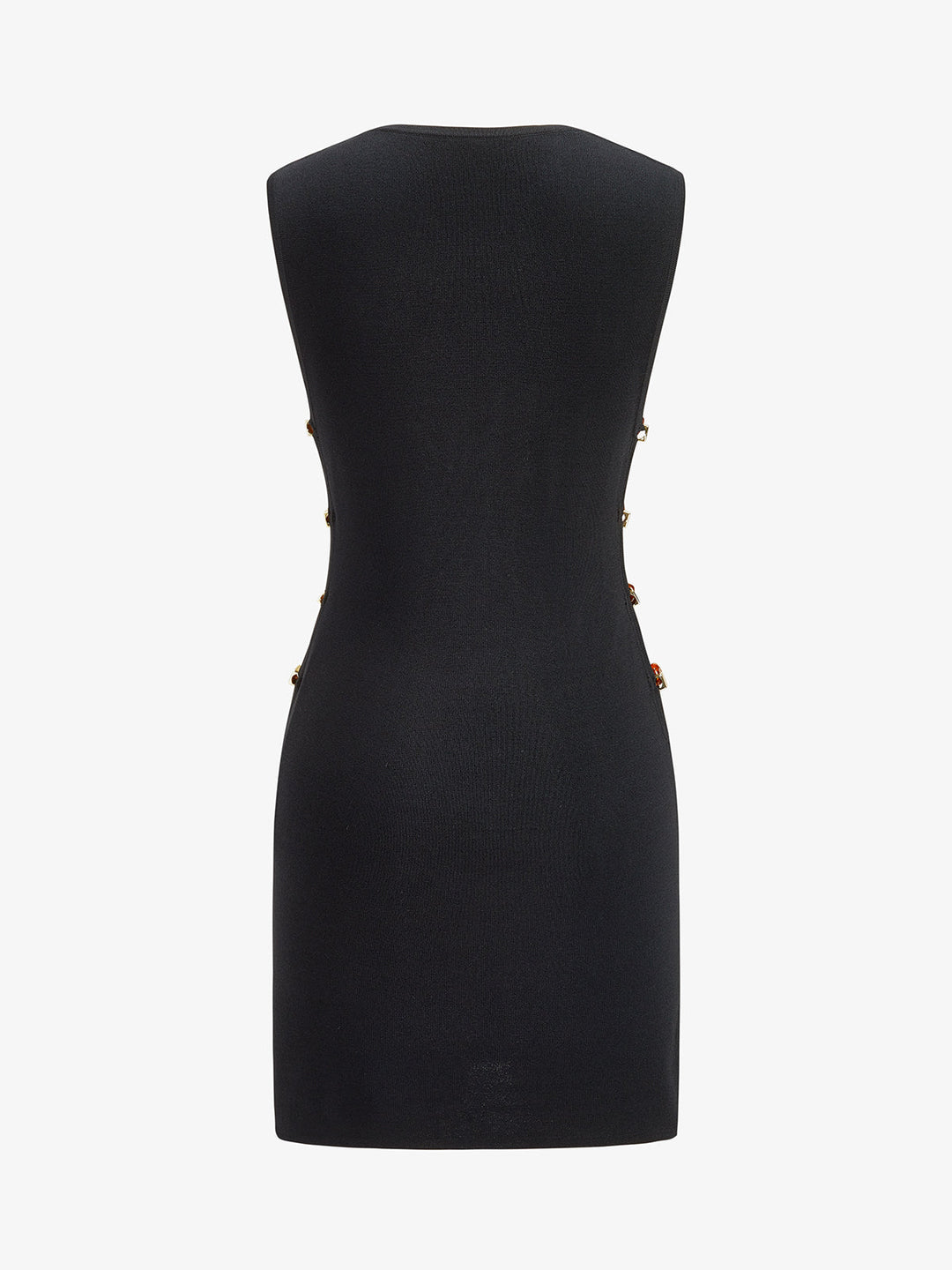 Amber Bead Cutout Sleeveless Knit Mini Dress