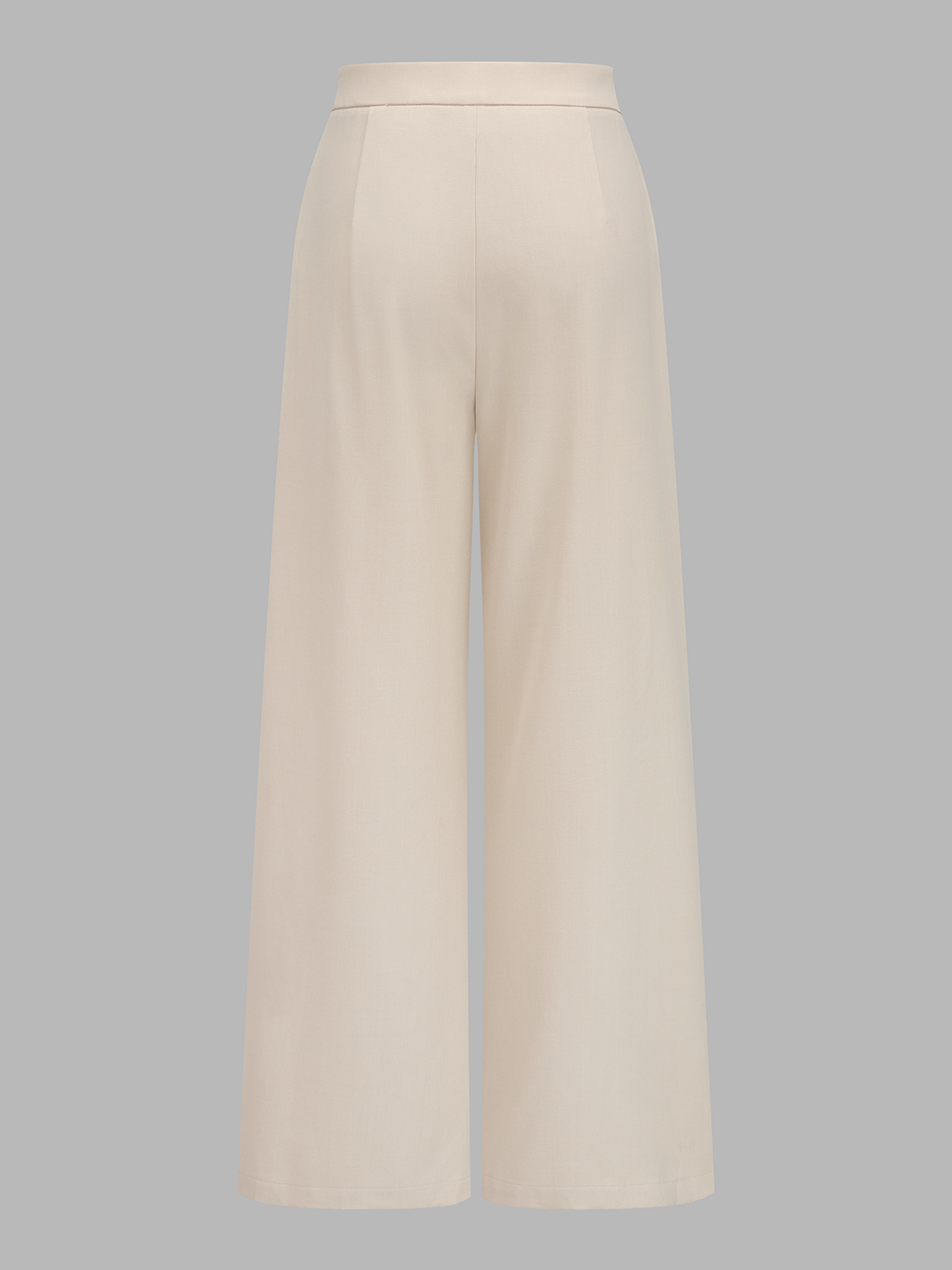 V-Neck Button-Front Cropped Fitted Vest and Wide-Leg Trousers Set - women's two-piece trouser set, fabric detail