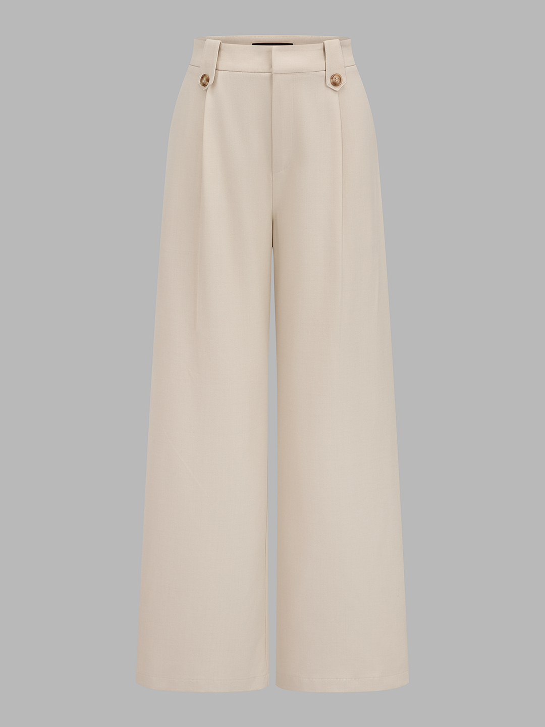 V-Neck Button-Front Cropped Fitted Vest and Wide-Leg Trousers Set - women's two-piece trouser set, full-length styled look