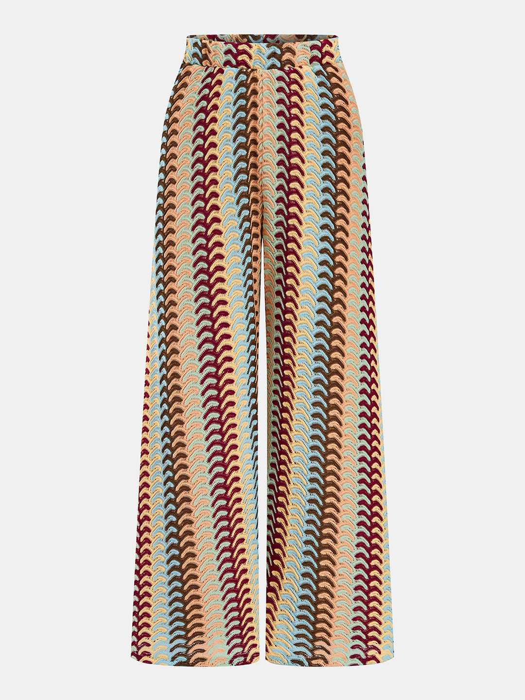 Multicolor Striped Knit Halter Top & Pants Set - women's two-piece trouser set, full-length styled look