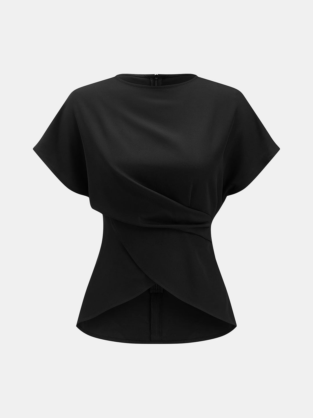 Tie-Back Satin Top & Pleated Pants Set - women's two-piece trouser set, full-length styled look