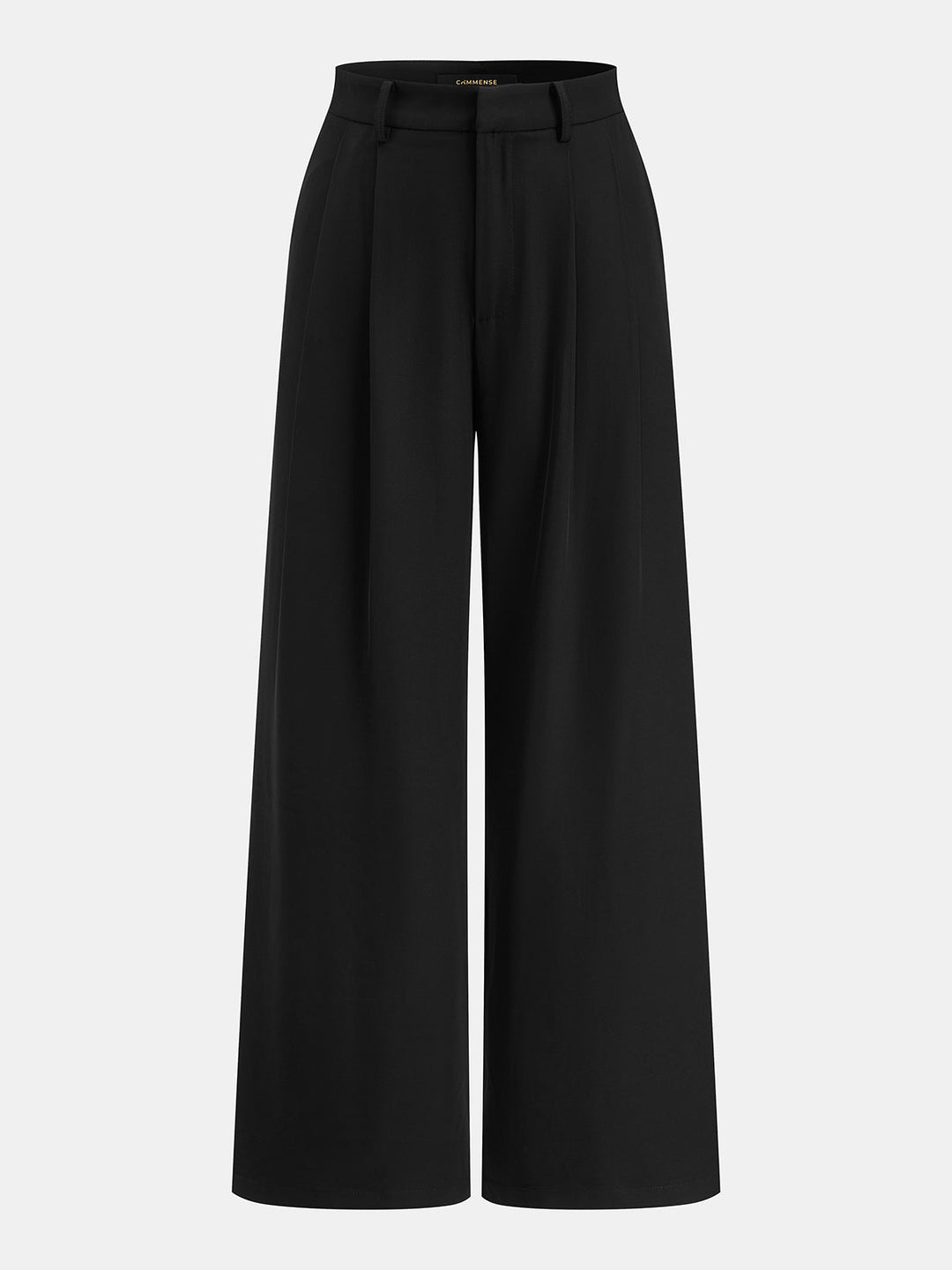 Tie-Back Satin Top & Pleated Pants Set - women's two-piece trouser set, neckline detail