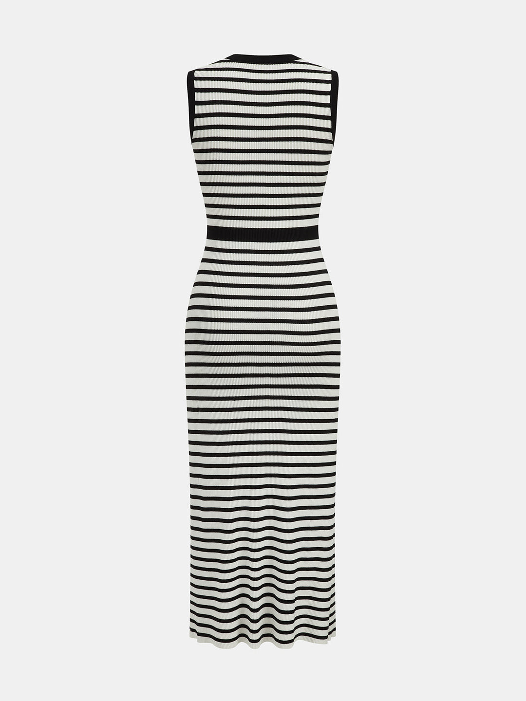 Striped Knit Bodycon Midi Dress