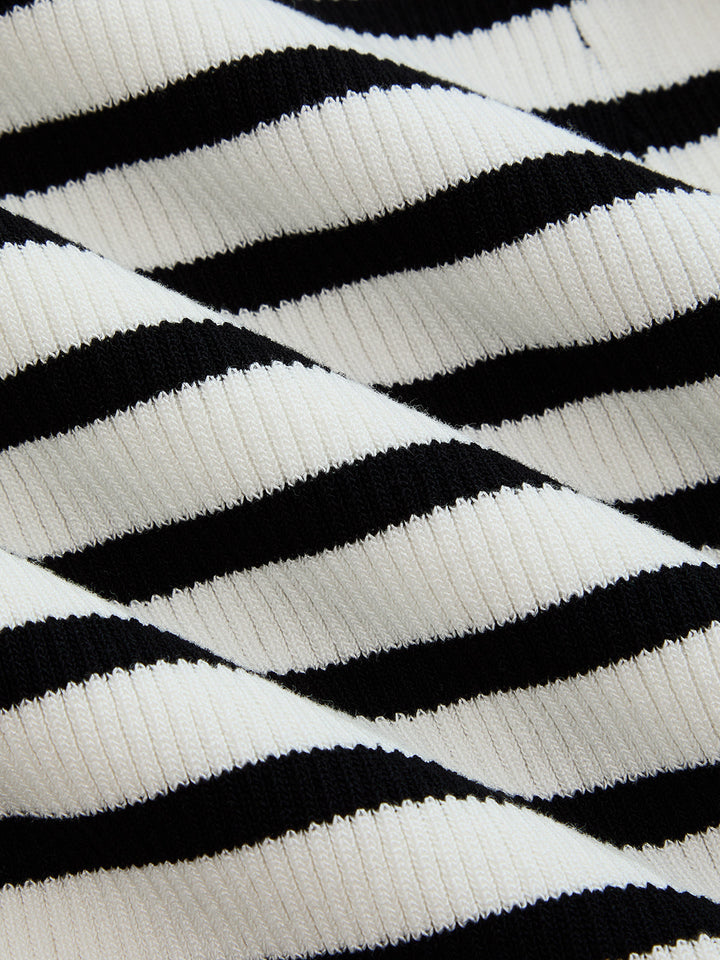 Striped Knit Bodycon Midi Dress