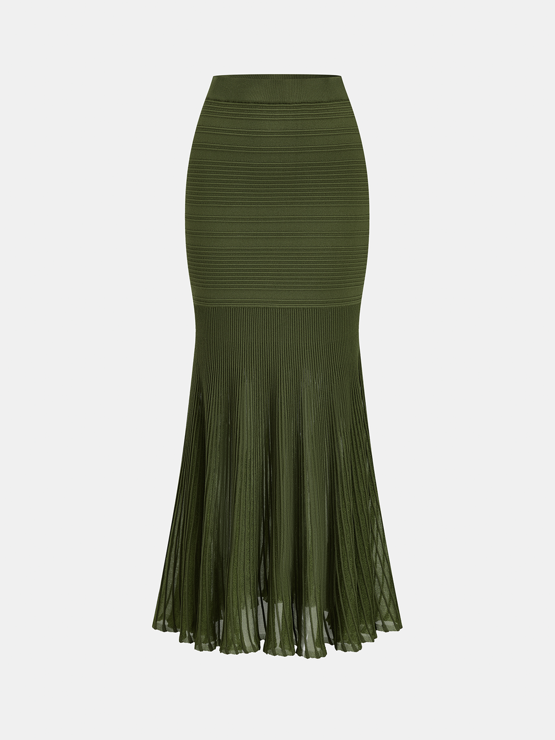Textured Knit Top & Sheer Mermaid Skirt Set - women's two-piece skirt set, full-length styled look
