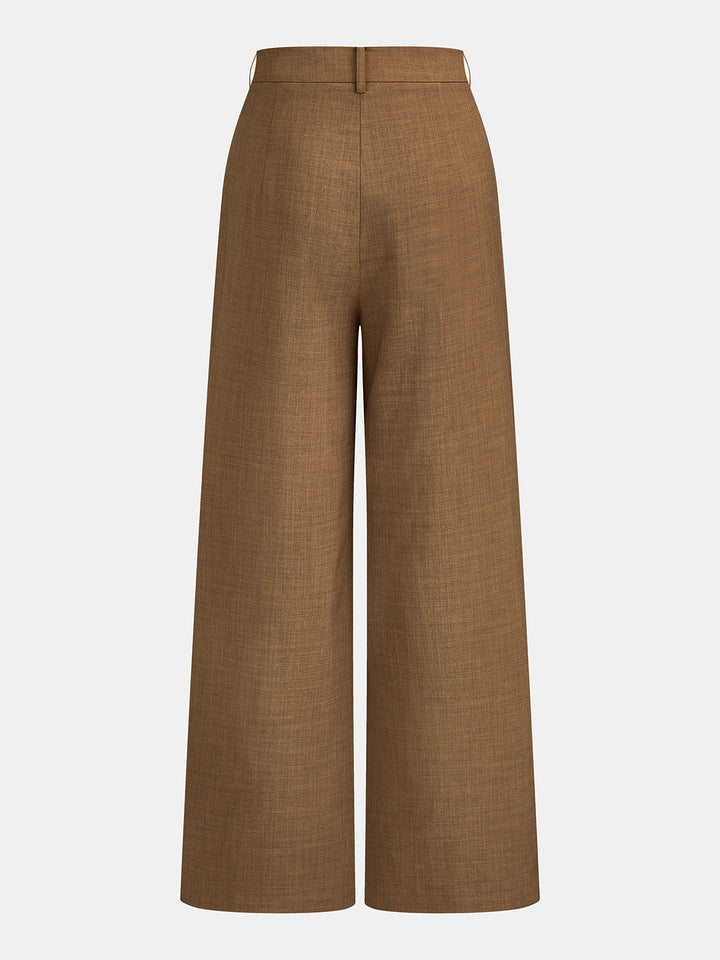 Structured Stand Collar Vest & Pants Set - women's two-piece trouser set, fabric detail