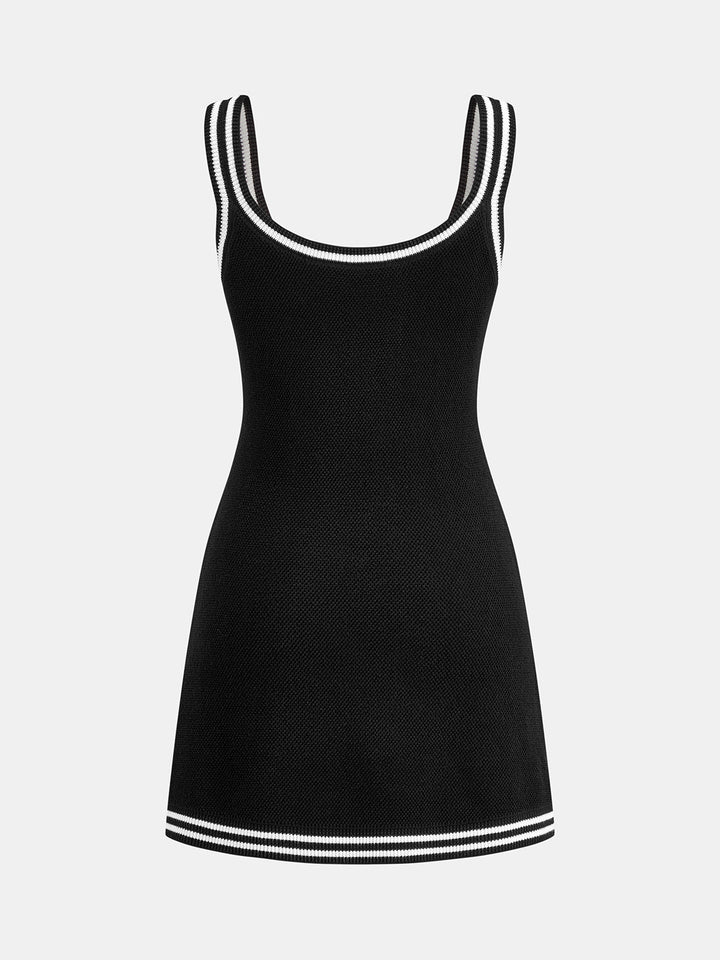Contrast Trim Knit Tank Dress