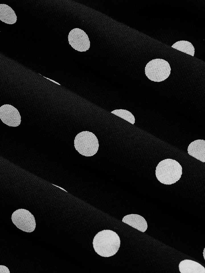 Polka Dot Cap Sleeve Midi Flare Dress