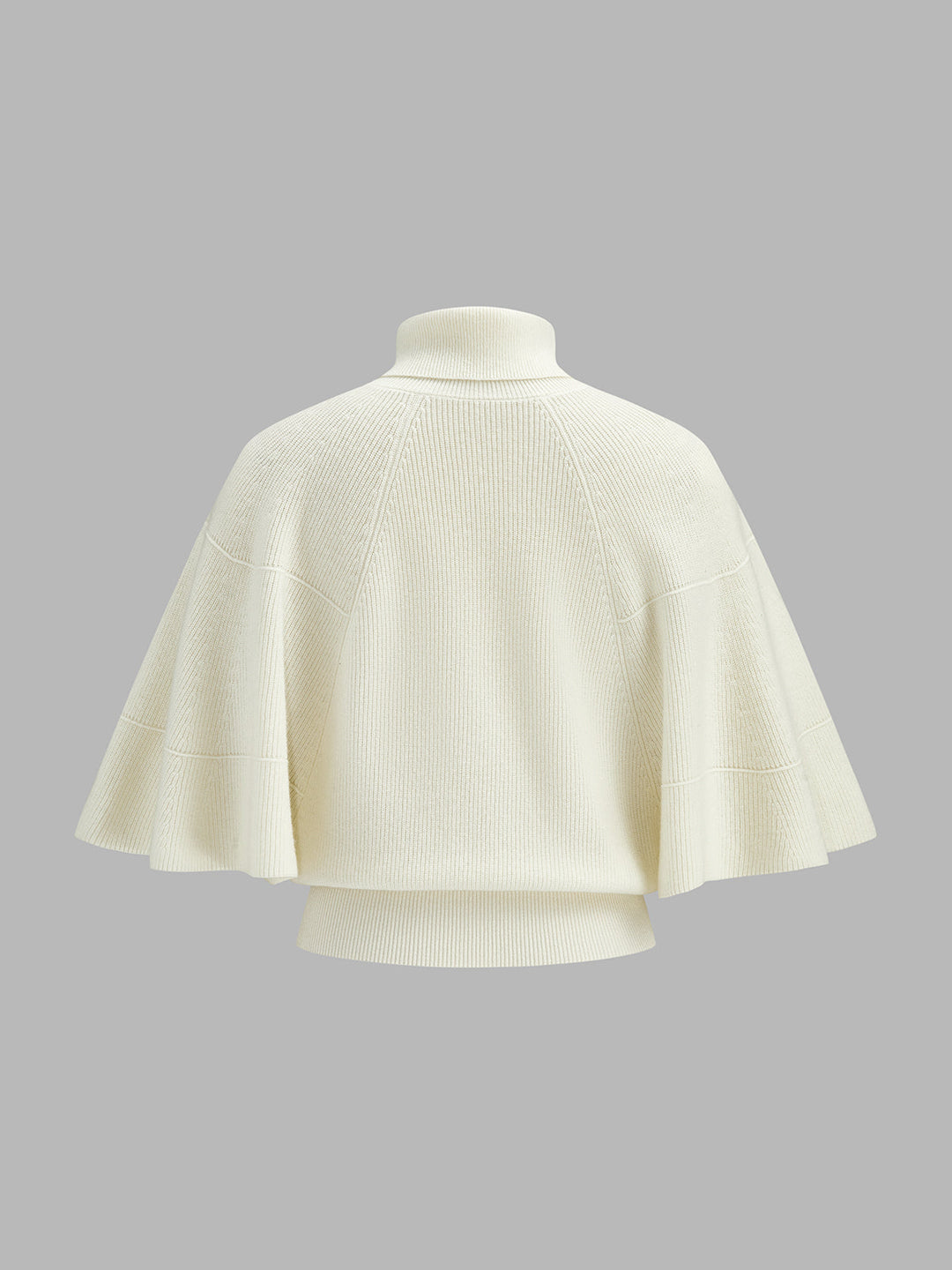 Wool Blend Turtleneck Batwing Sleeve Sweater