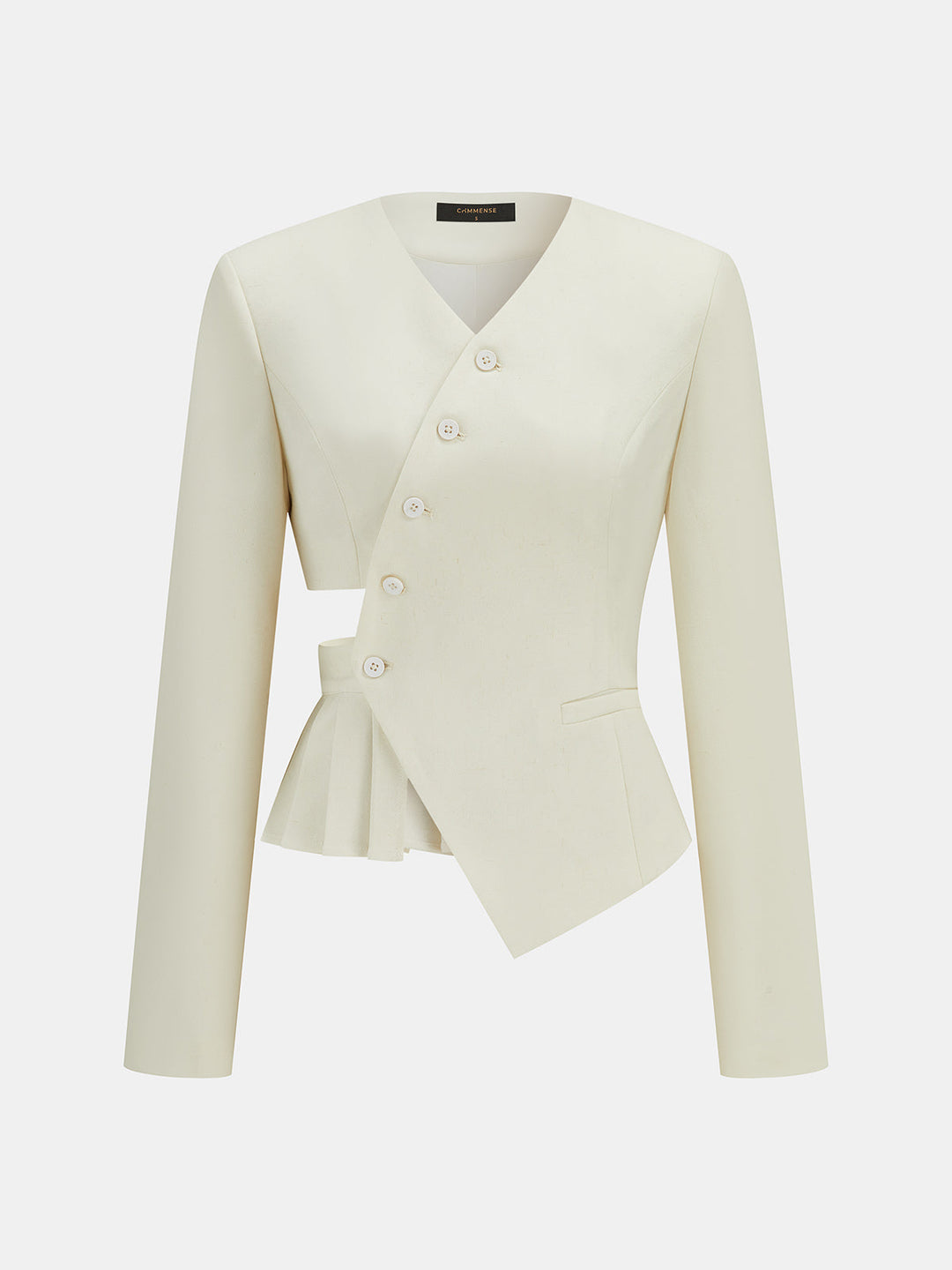 Asymmetric Cut‑Out Peplum Blazer & Pants Set - women's two-piece trouser set, side view