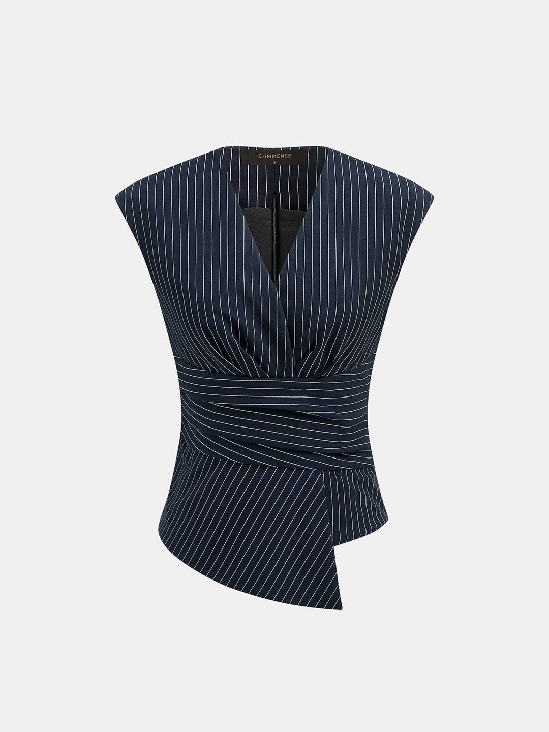 Pinstripe Two Piece Pants Set - women's two-piece trouser set, side view