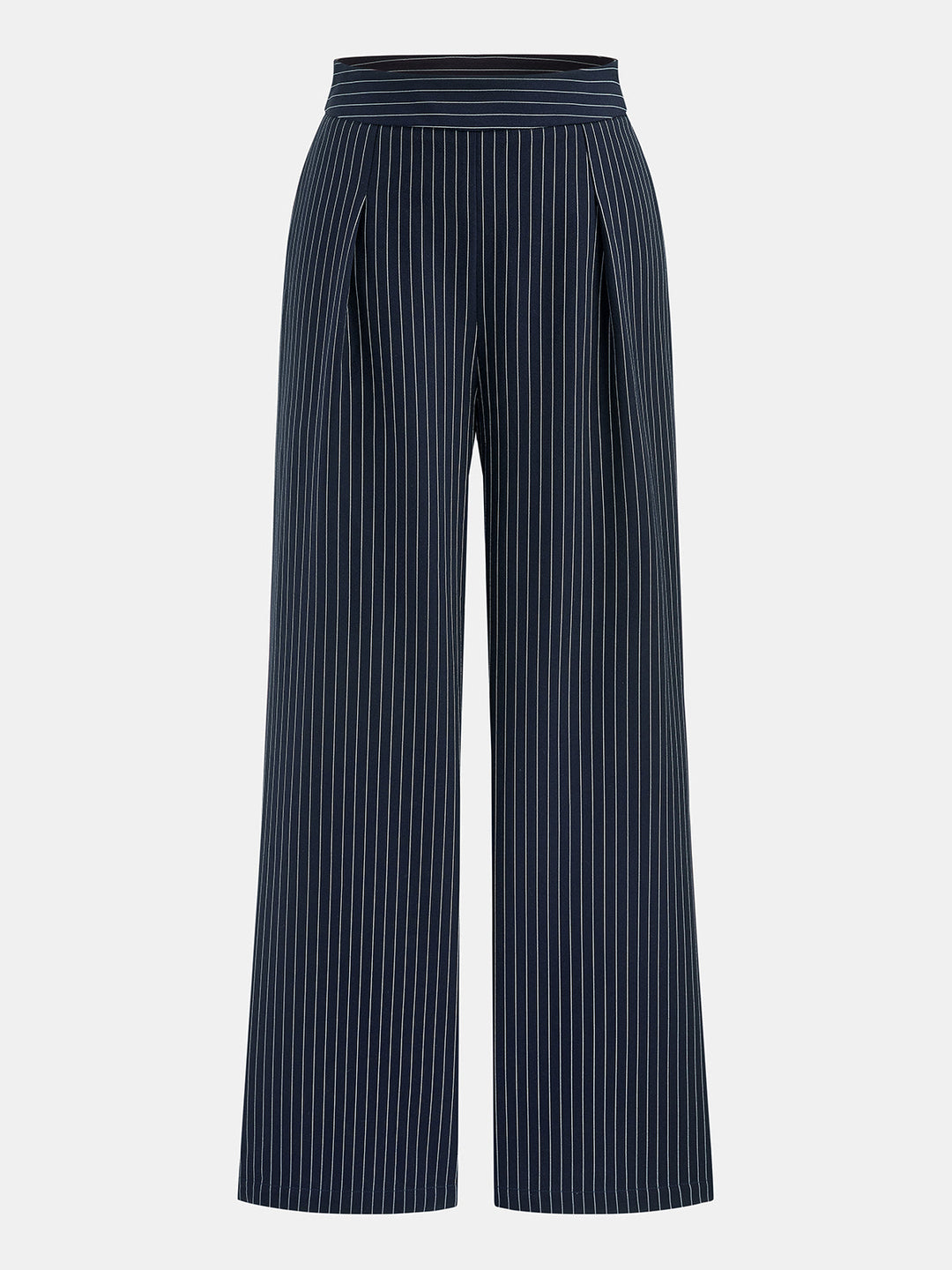 Pinstripe Two Piece Pants Set - women's two-piece trouser set, fabric detail