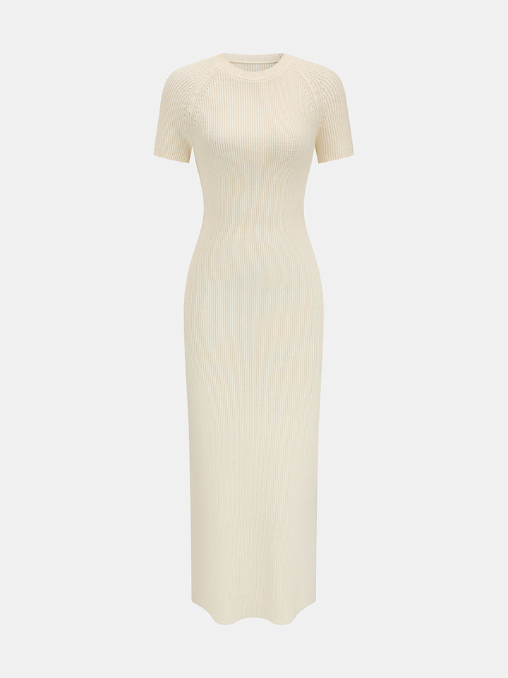 Back Cutout Bow Knit Midi Dress