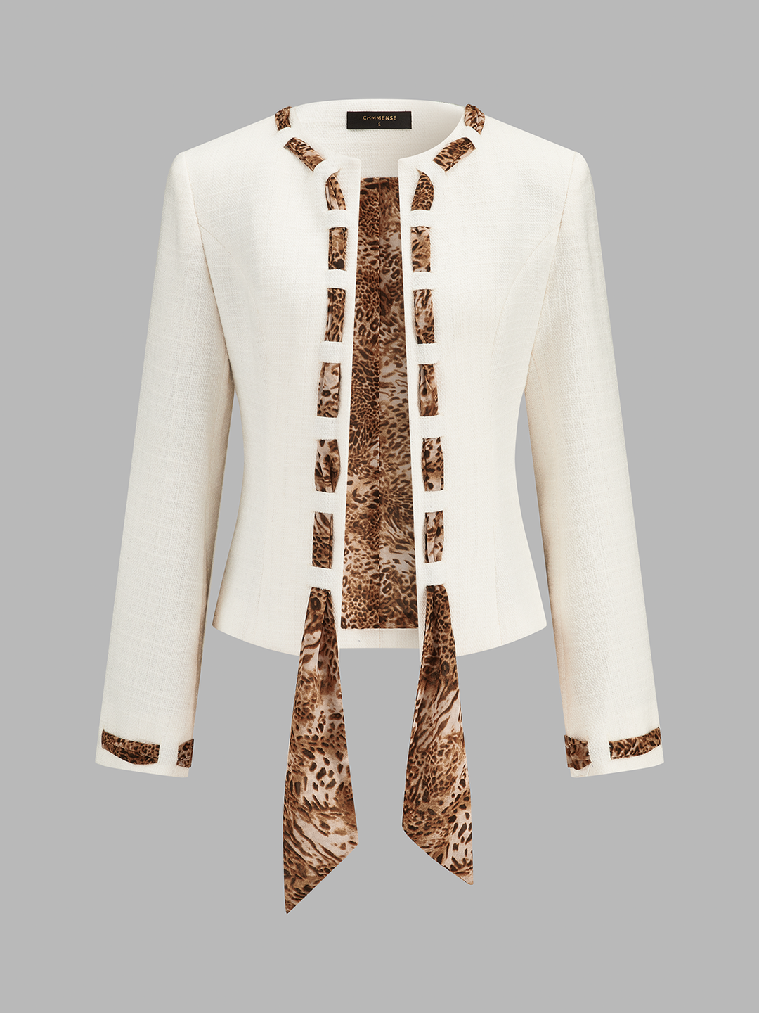 Leopard Ribbon Tweed Blazer