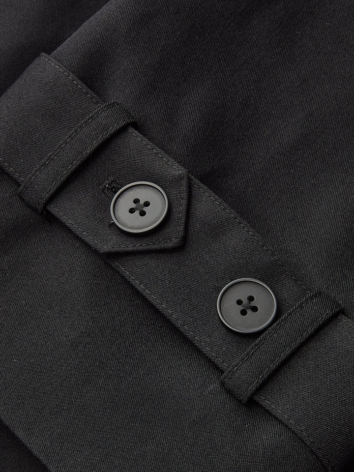 Epaulet Detail Belted Lapel Trench Coat
