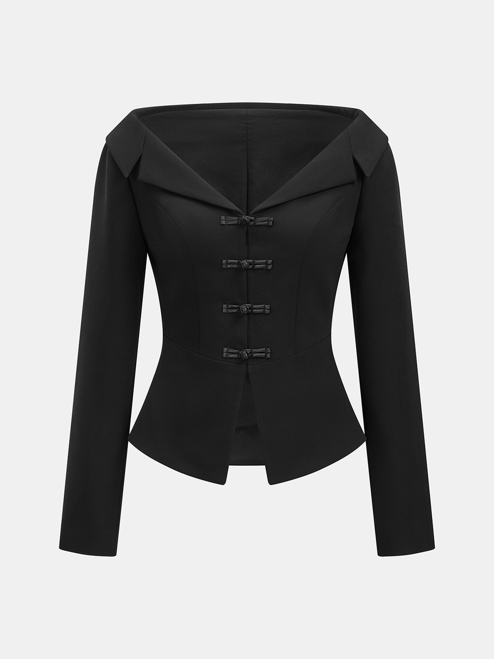 Off-Shoulder Blazer Top — women's blazers, back view
