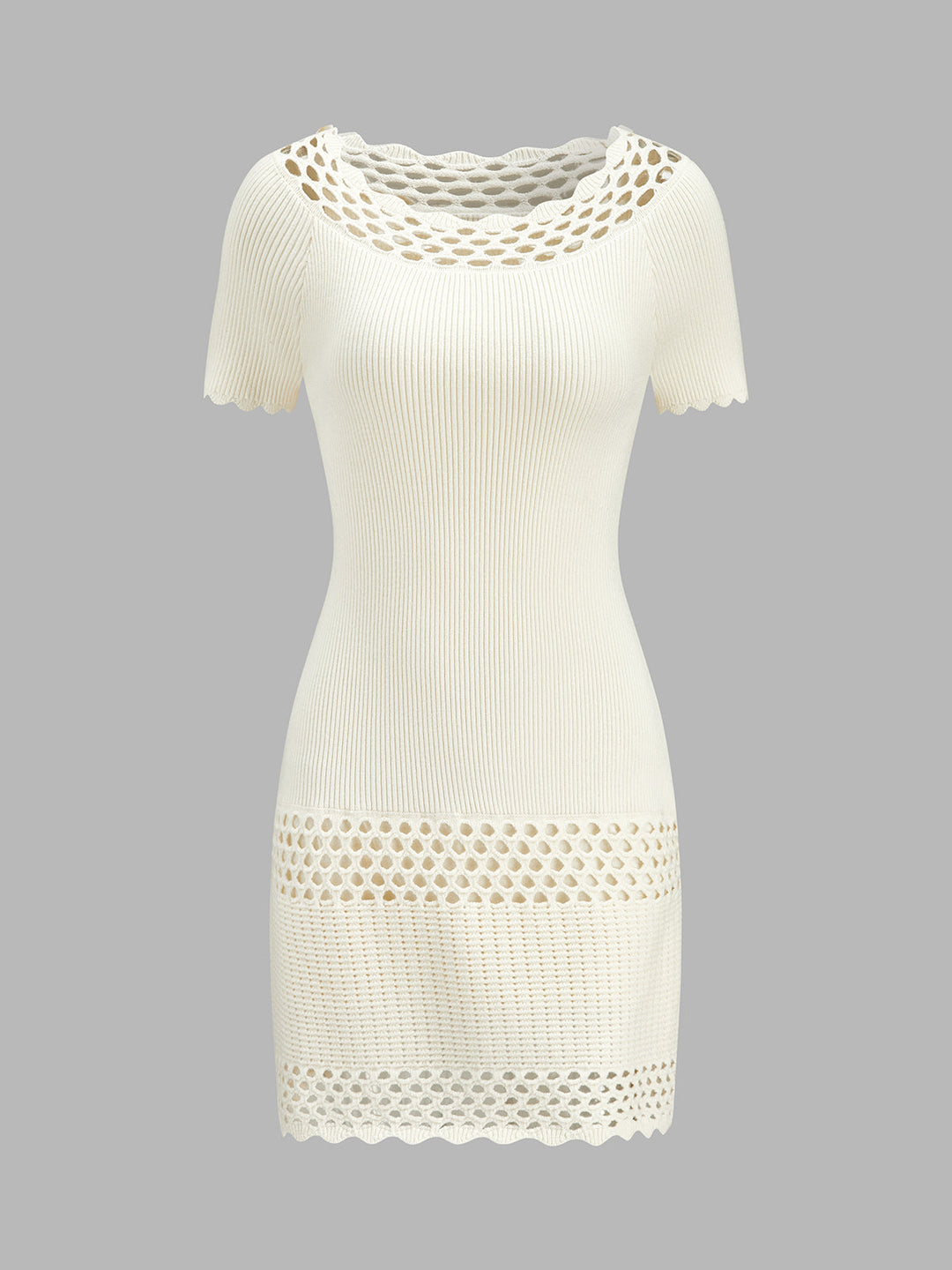 Hollow Knit Bodycon Mini Dress