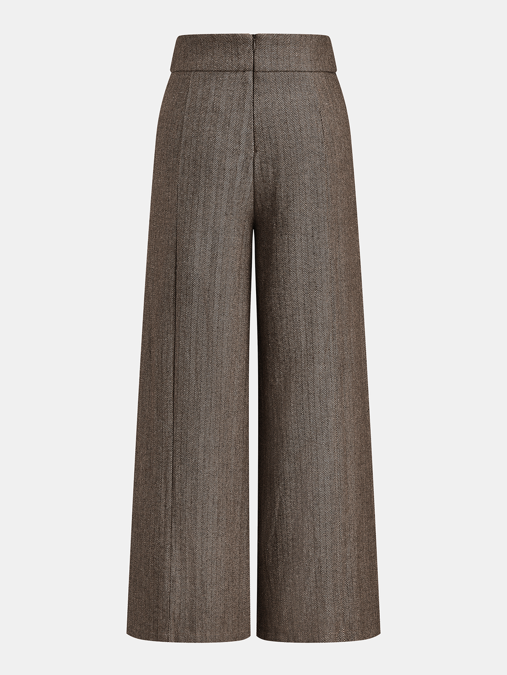 Herringbone Double Buckle Wide Pants — women's pants, back view