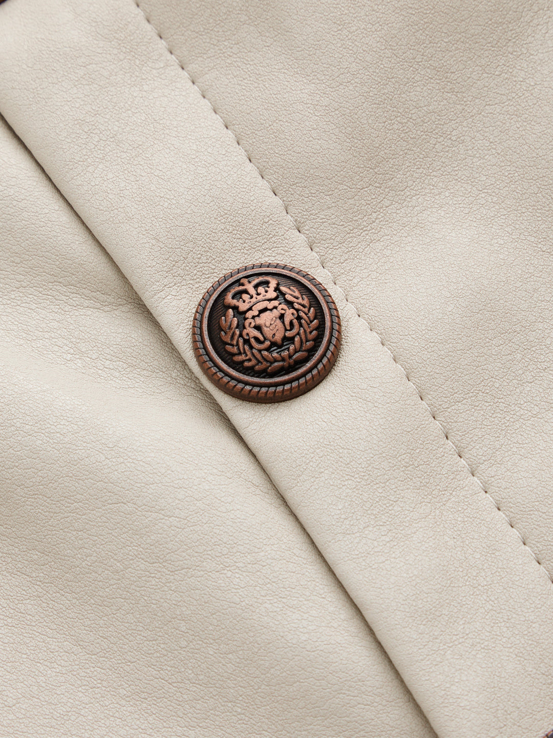 Napoleon‑Style Faux Leather Jacket