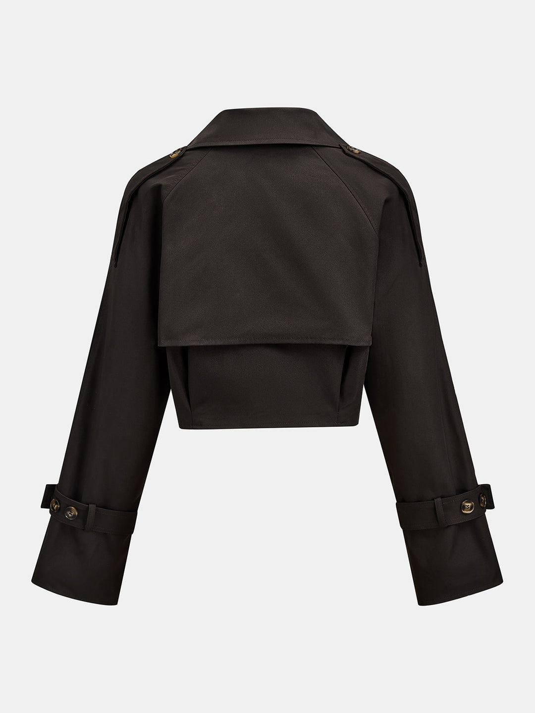 Lapel Double‑Breasted Cropped Trench Coat