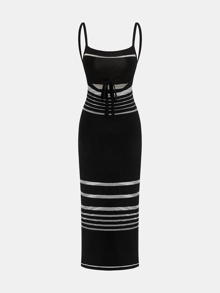 Striped Knit Cami Midi Dress