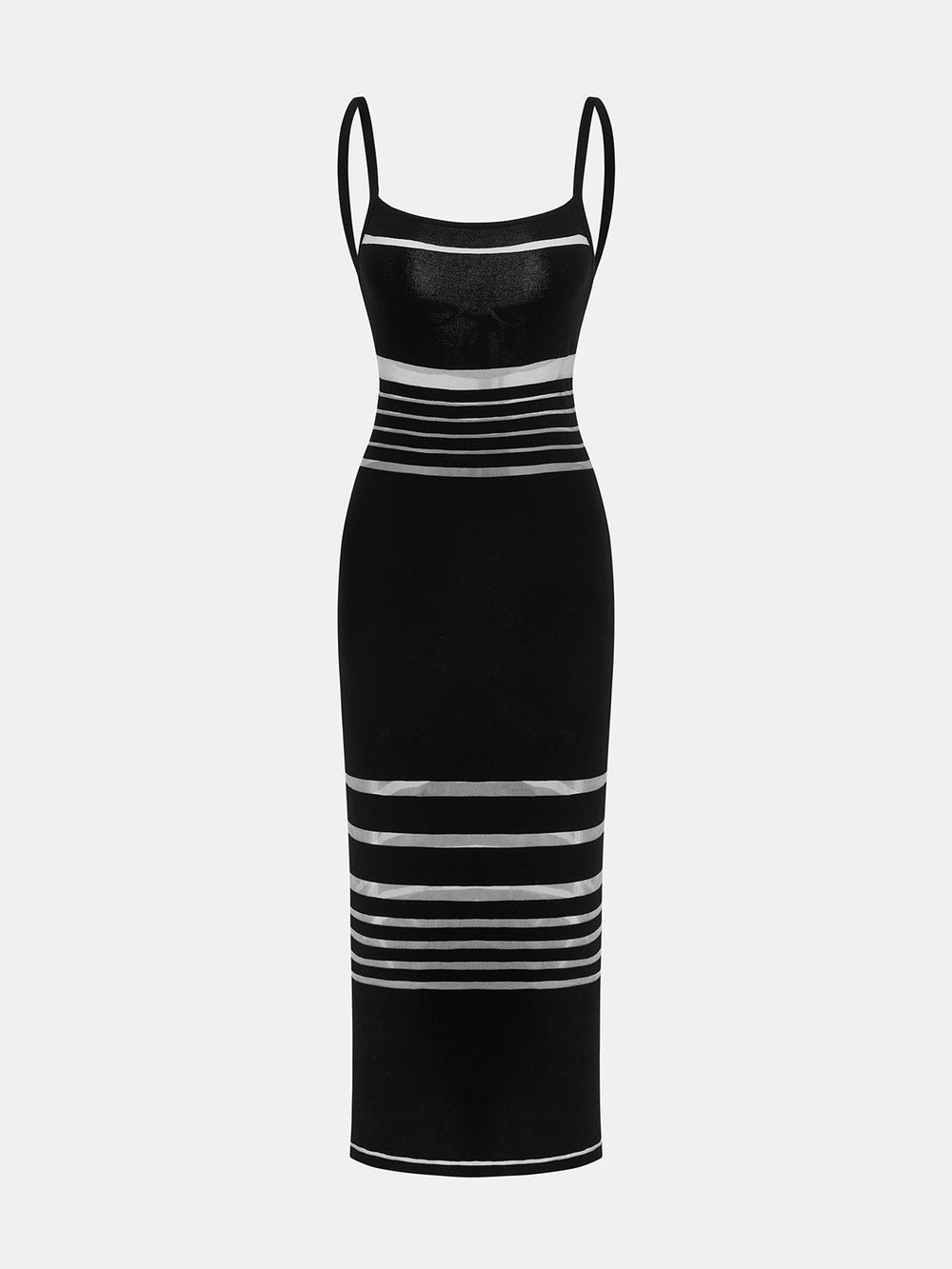 Striped Knit Cami Midi Dress — women's sweater dresses, back view
