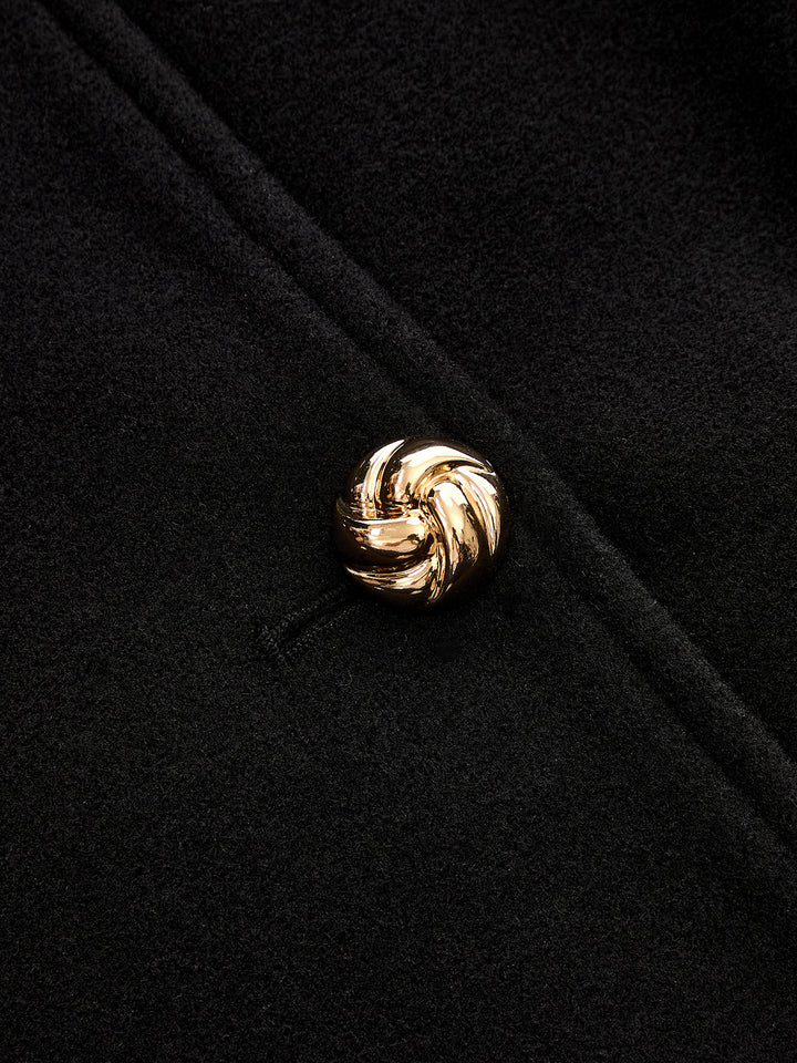 2-Way Belted Double-Breasted Wool-Touch Coat