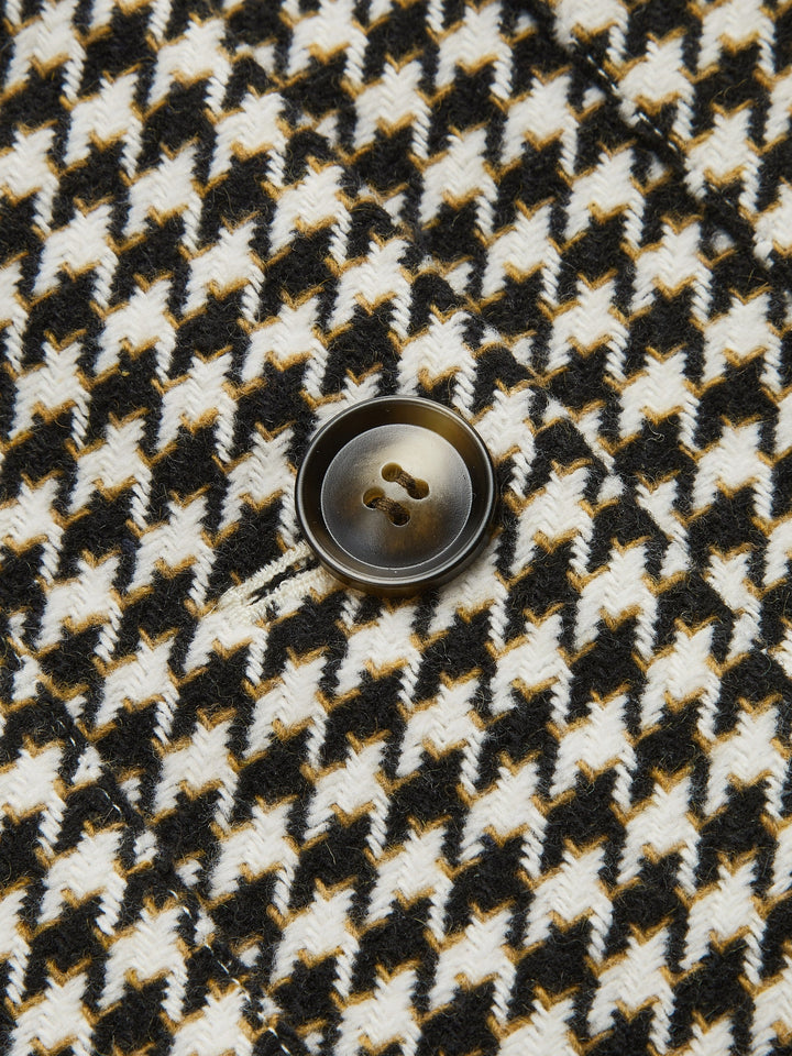Houndstooth Belted Waist Shirt Jacket