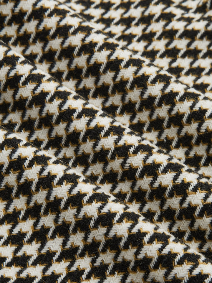 Houndstooth Belted Waist Shirt Jacket
