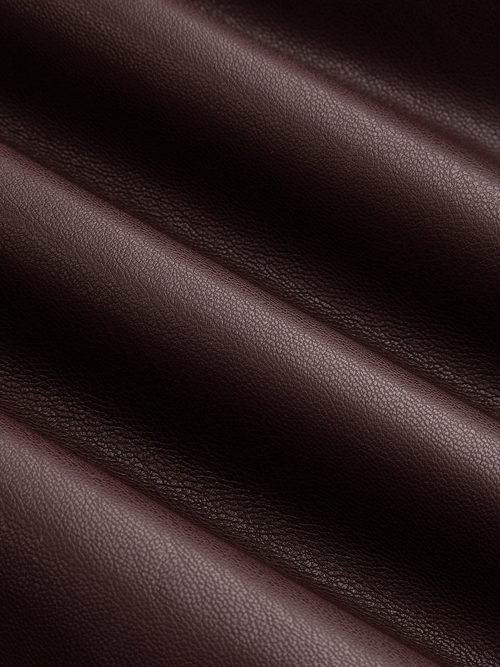 Faux‑Leather Seamed Barrel Leg Pants