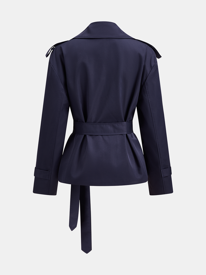 Belted Lapel Epaulet Trench Coat