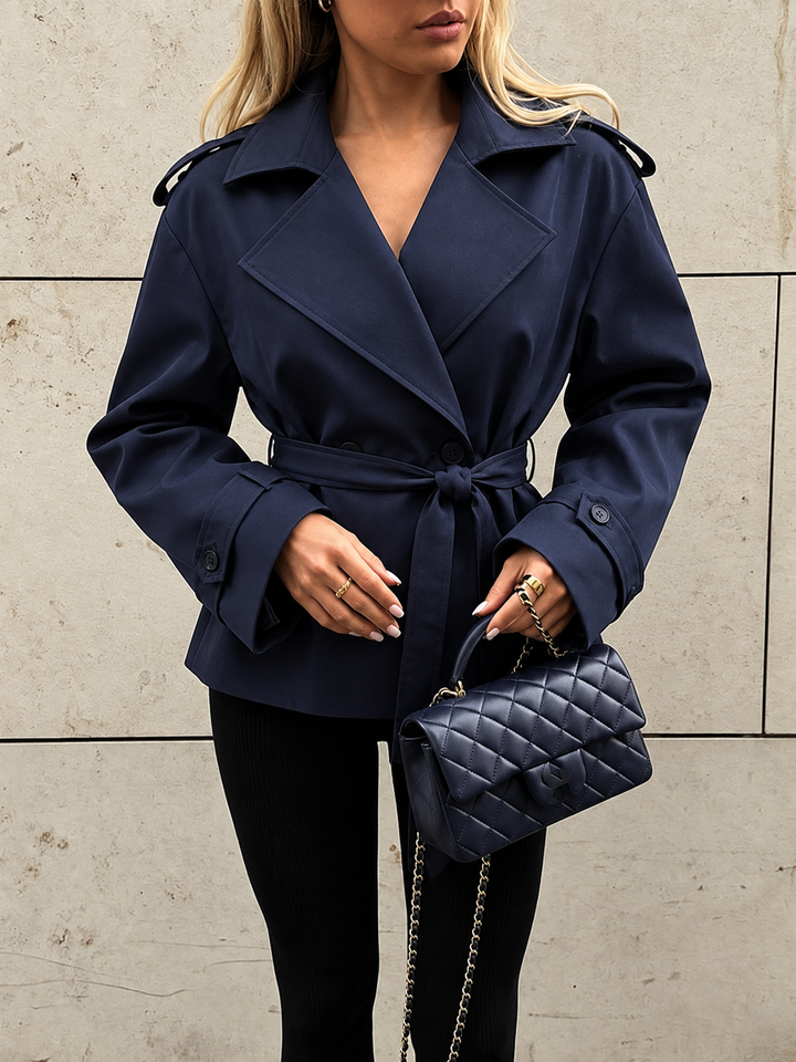 Belted Lapel Epaulet Trench Coat