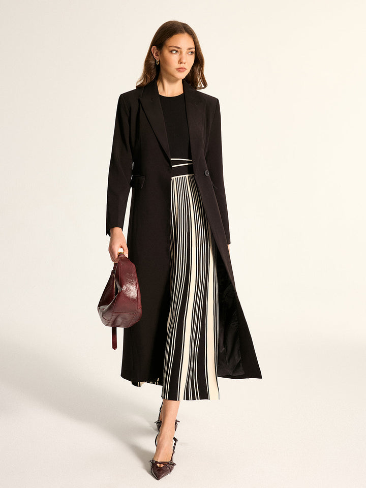 Sleeveless Tie-Waist Striped Knit Midi Dress