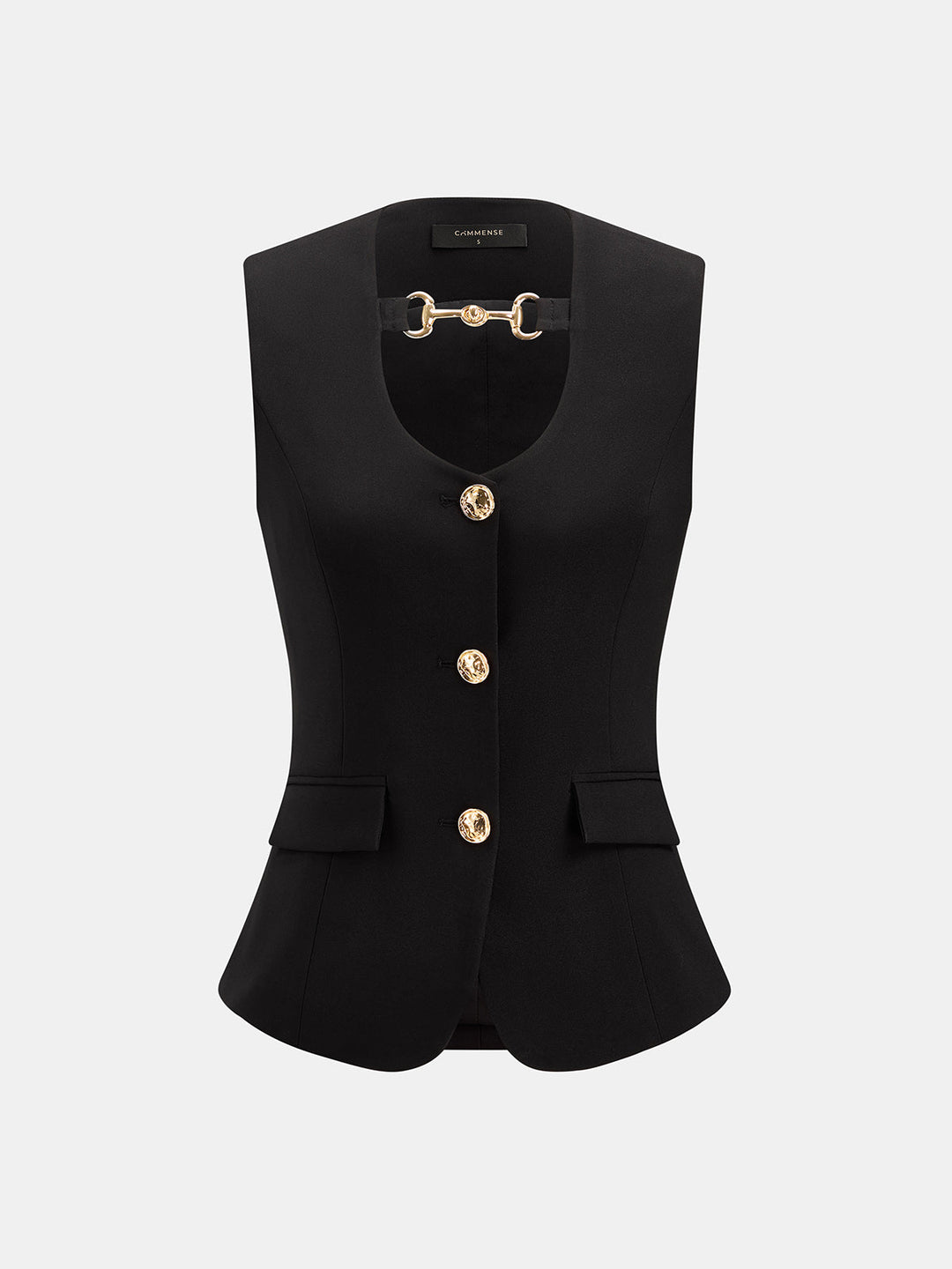 Horsebit Detail Tailored Vest