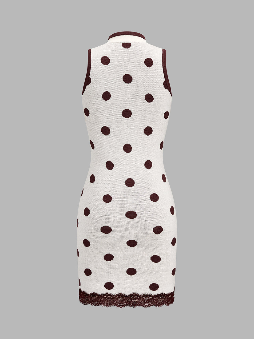 Frog Button Keyhole Polka Dot Knit Dress