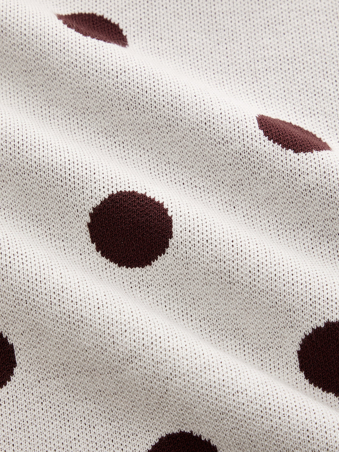 Frog Button Keyhole Polka Dot Knit Dress