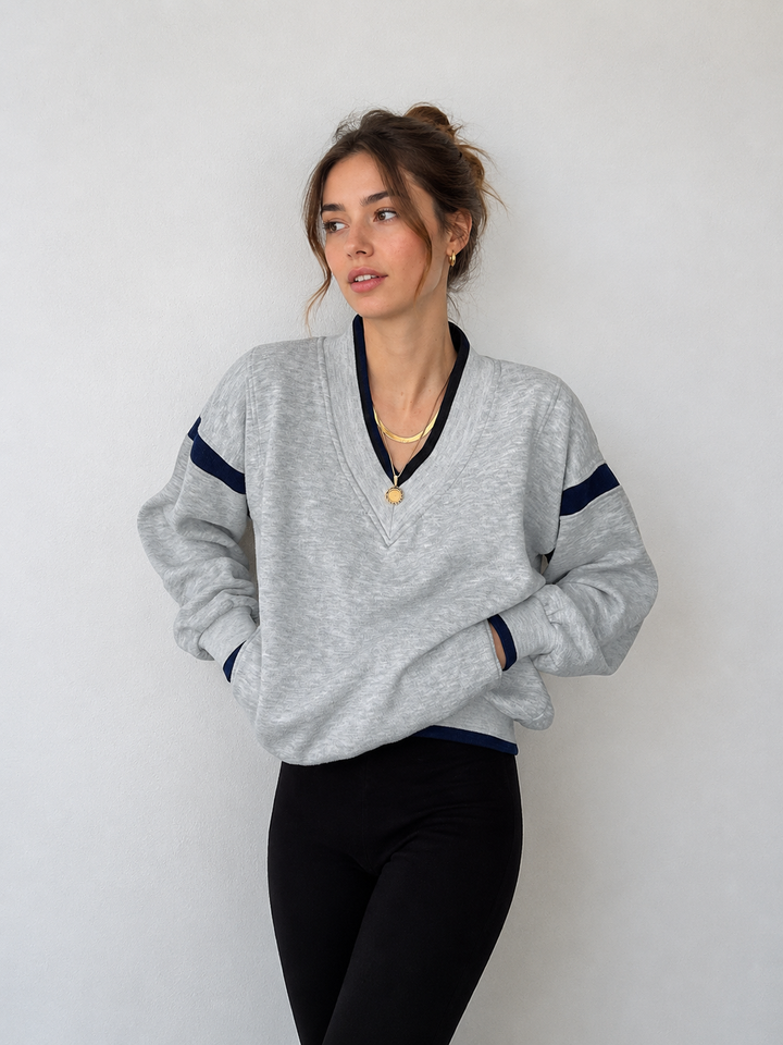 Contrast Trim Oversized Sweatshirt