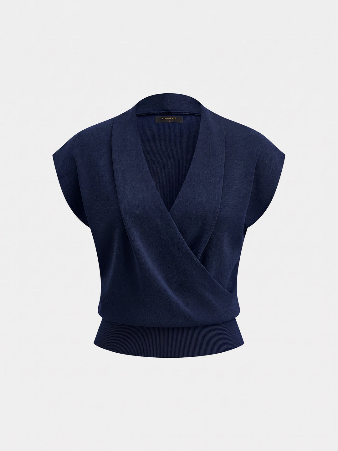 Wrap V Neck Sleeveless Knit Top